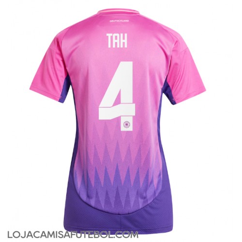 Camisa de Futebol Alemanha Jonathan Tah #4 Equipamento Secundário Mulheres Europeu 2024 Manga Curta